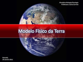 Disciplina Biologia/Geologia Professora: Joana Correia  Modelo Físico da Terra Ramada, 24 Janeiro 2011 