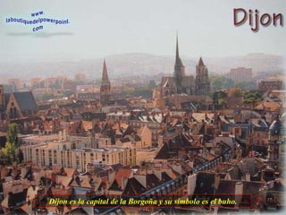 Dijon es la capital de la Borgoña y su símbolo es el buho. 