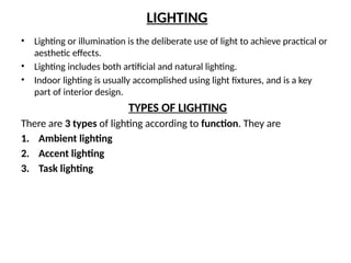 INTERIOR DESIGN.pptx detailing of interior elements | PPTX