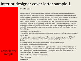 Interior designer cover letter | PPTX