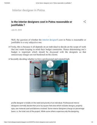 Interior designers cost in patna