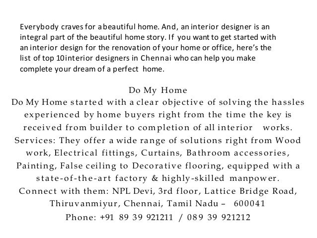 Interior Designers In Chennai