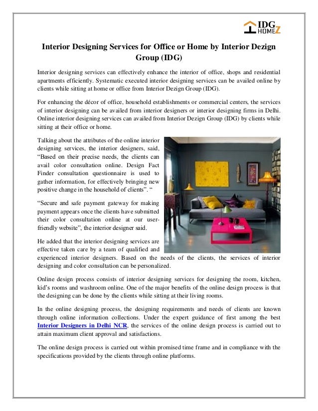 Interior Designing Services For Office Or Home By Interior