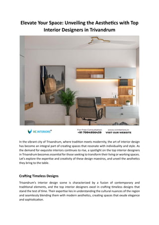 interior design in Trivandrum | PDF