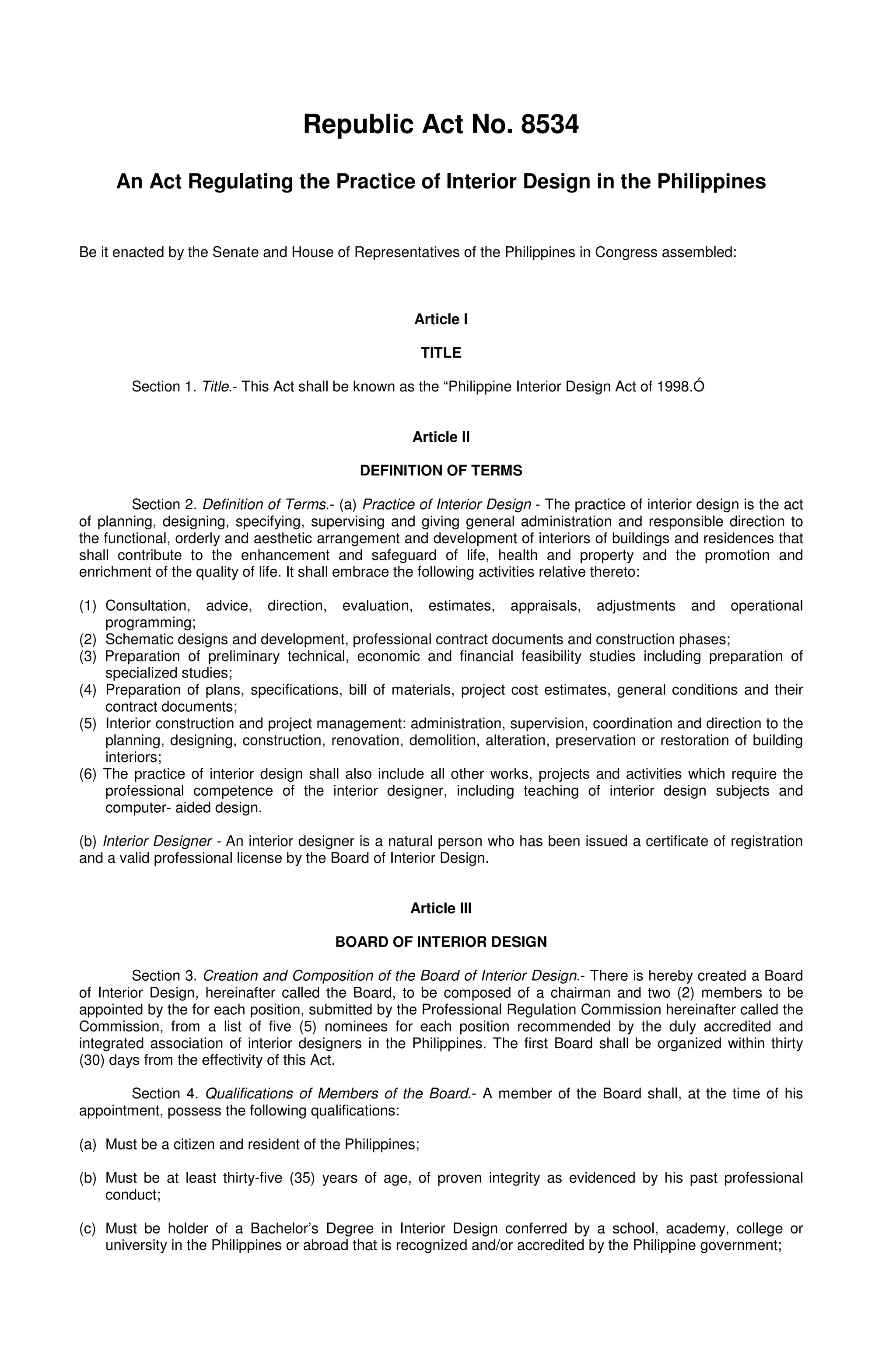Interior design law | PDF