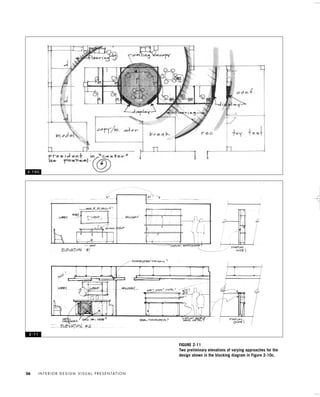 I N T E R I O R D E S I G N V I S U A L P R E S E N TAT I O N36
FIGURE 2-11
Two preliminary elevations of varying approaches for the
design shown in the blocking diagram in Figure 2-10c.
2 - 1 0 C
2 - 1 1
IDVP 2 5/27/03 4:10 PM Page 36
 
