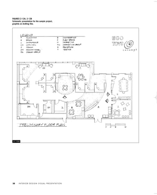 I N T E R I O R D E S I G N V I S U A L P R E S E N TAT I O N38
FIGURES 2-12A, 2-12B
Schematic presentation for the sample project,
graphite on drafting ﬁlm.
2 - 1 2 A
IDVP 2 5/27/03 4:10 PM Page 38
 