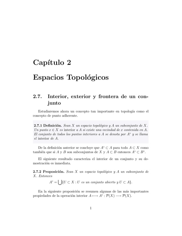 Interior, exterior y frontera de un