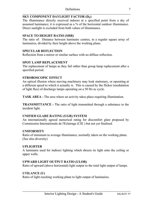 INTERIOR LIGHTING DESIGN A STUDENT'S GUIDE