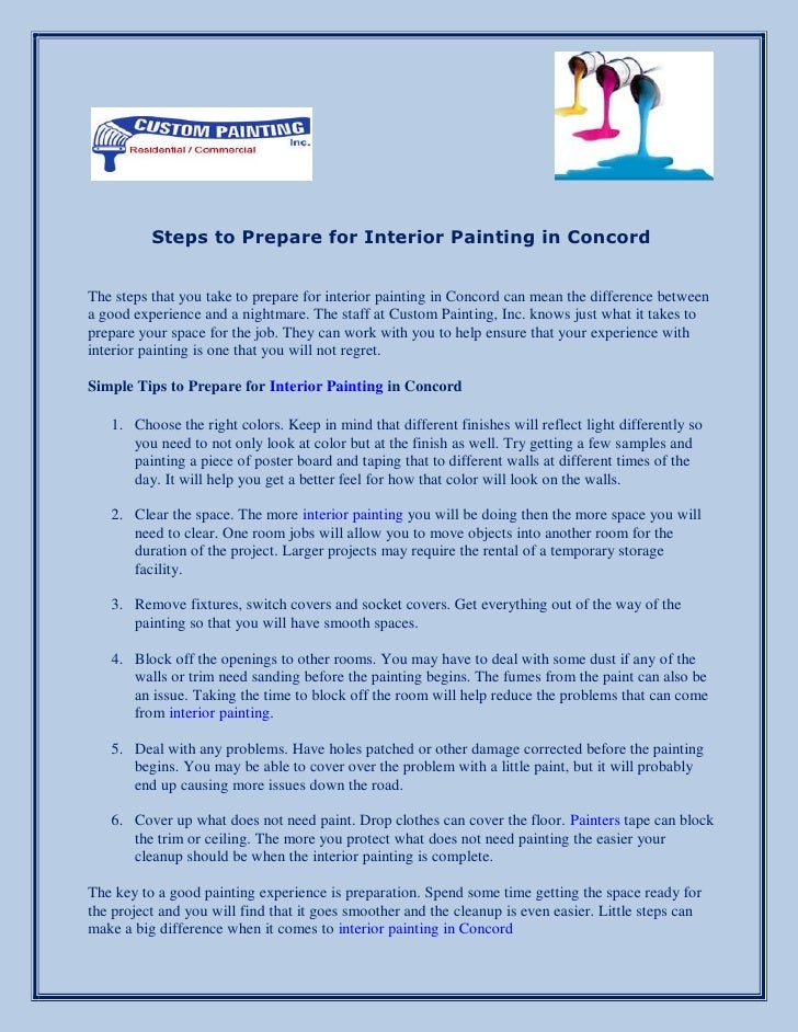 Interior painting contractor concord