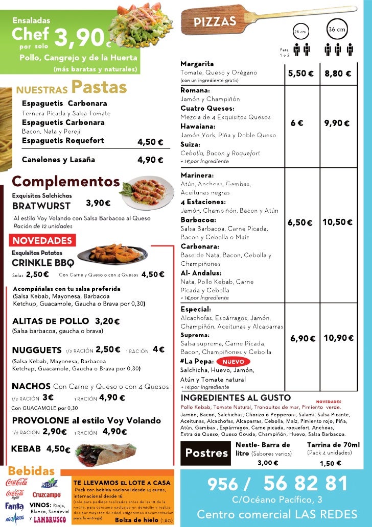 Carta Pizzeria Puerto Santa Maria 12 Carta Pizzeria Puerto Santa Maria 12