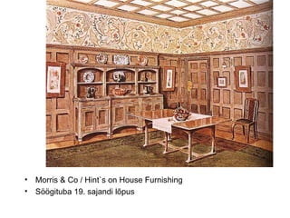 Morris & Co / Hint`s on House Furnishing  Söögituba 19. sajandi lõpus  