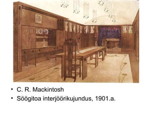 C. R. Mackintosh  Söögitoa interjöörikujundus, 1901.a. 