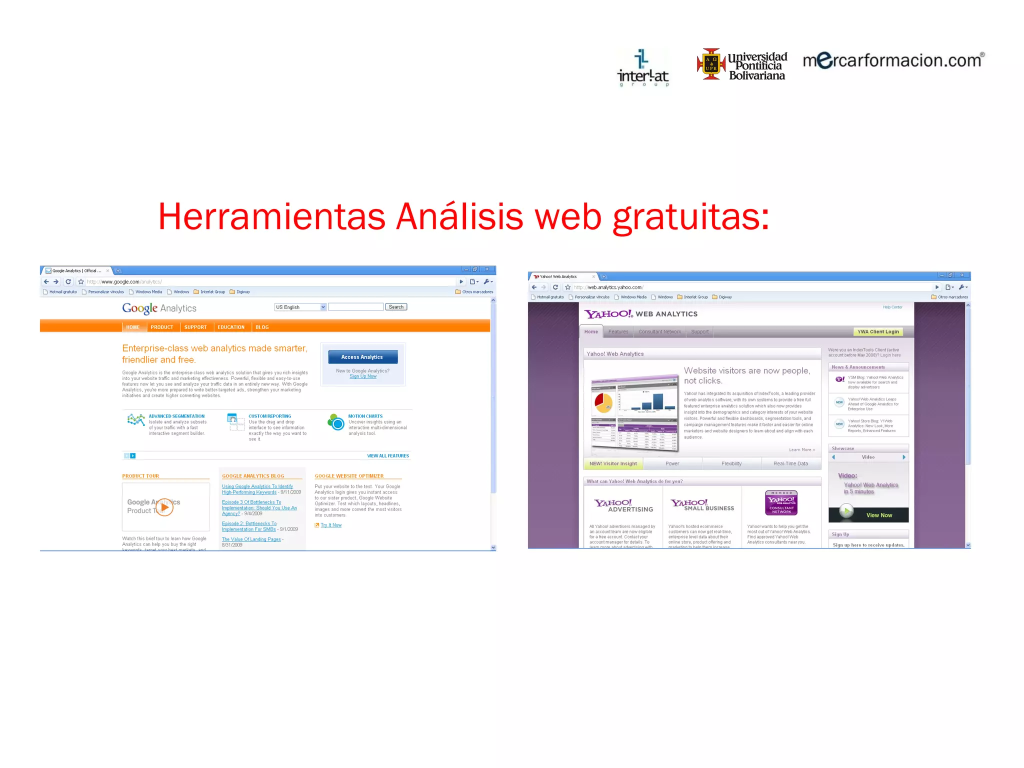Herramientas Análisis web gratuitas: 