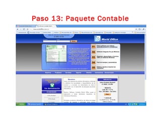 Paso 13: Paquete Contable 