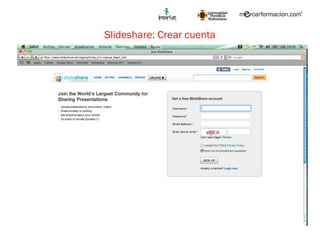 Slideshare: Crear cuenta 