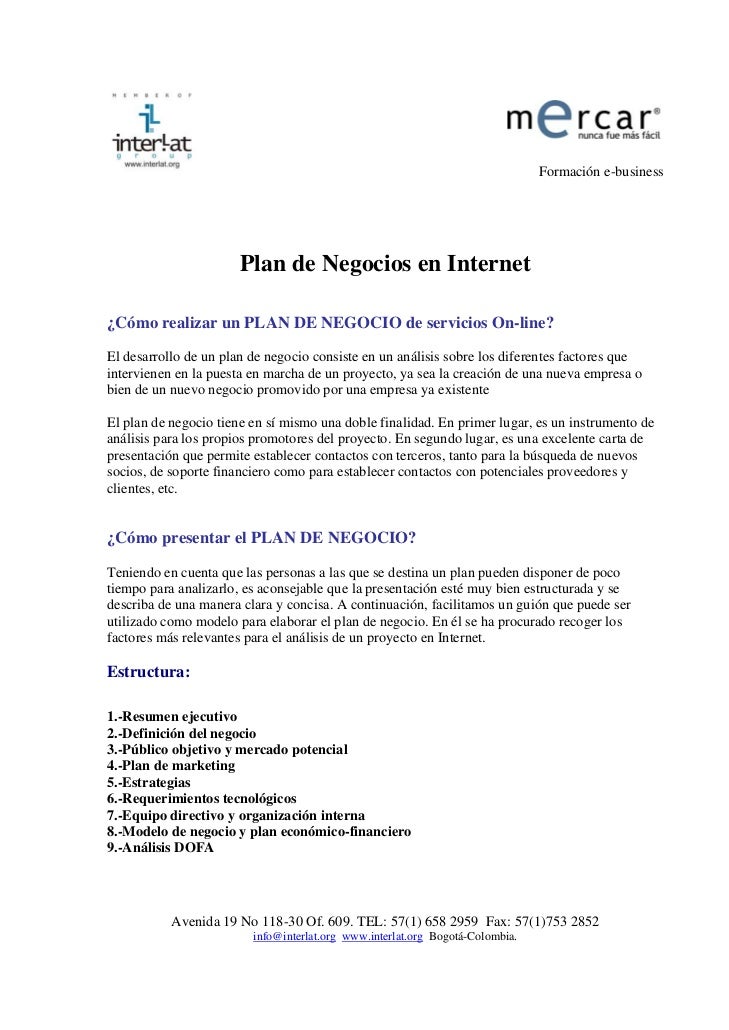Interlat.Org Plan de Negocios en Internet.