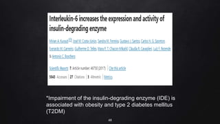 48
*Impairment of the insulin-degrading enzyme (IDE) is
associated with obesity and type 2 diabetes mellitus
(T2DM)
 