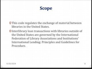 Loaned Scope Introduction to Interlibrary loan and loan code.pptx