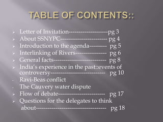 TABLE OF CONTENTS::Letter of Invitation--------------------pg 3