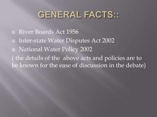 The Cauvery water dispute