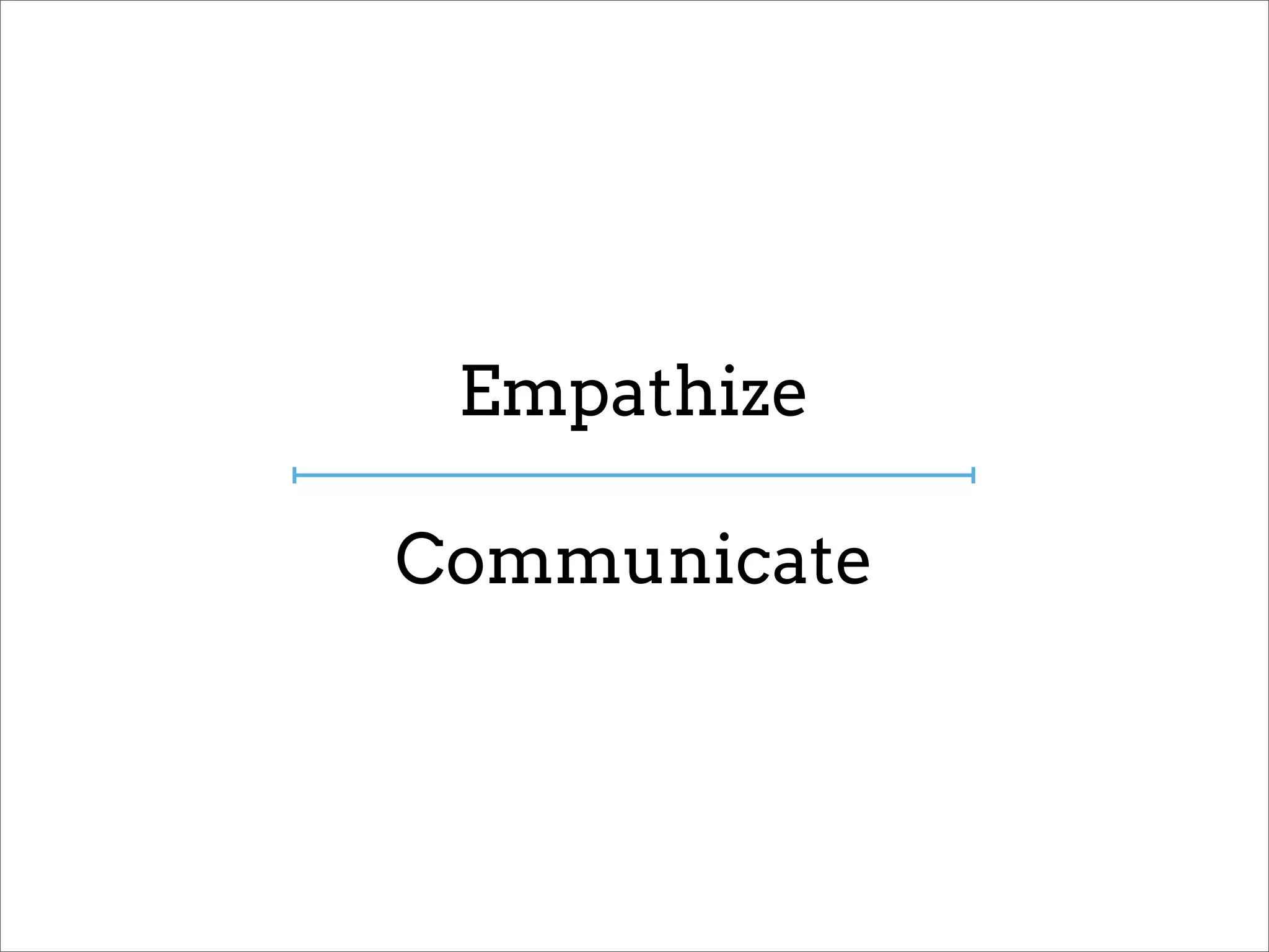 Empathize

Communicate
 