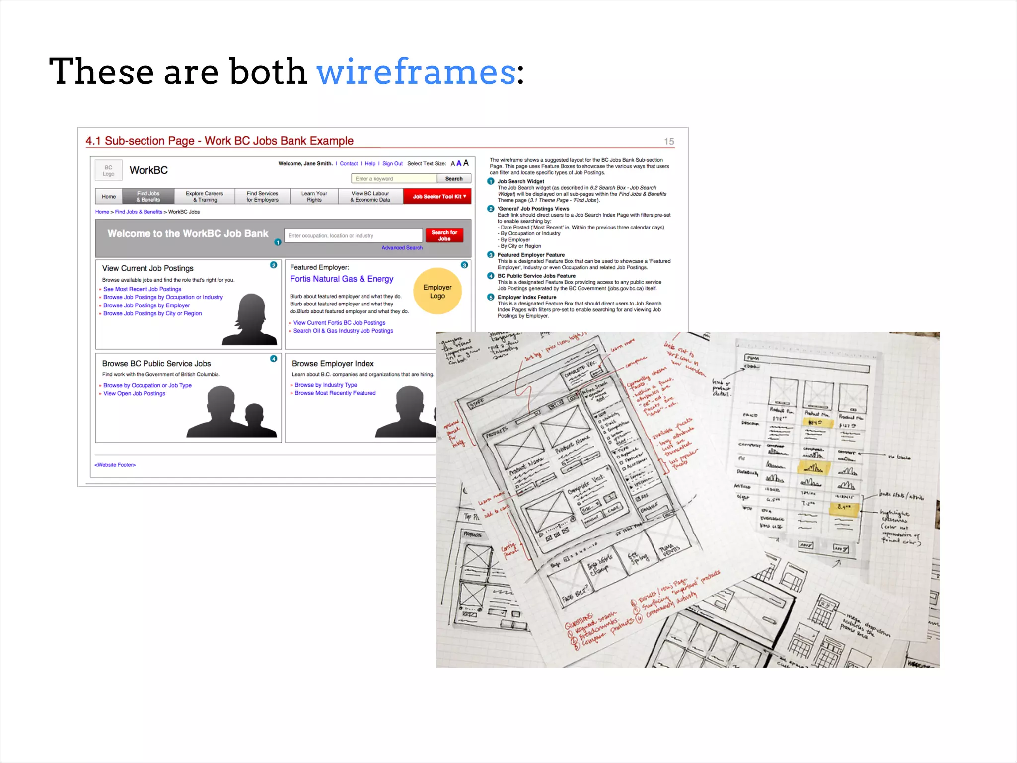 These are both wireframes:
                                The net results of a
                             successful Design Studio.
 