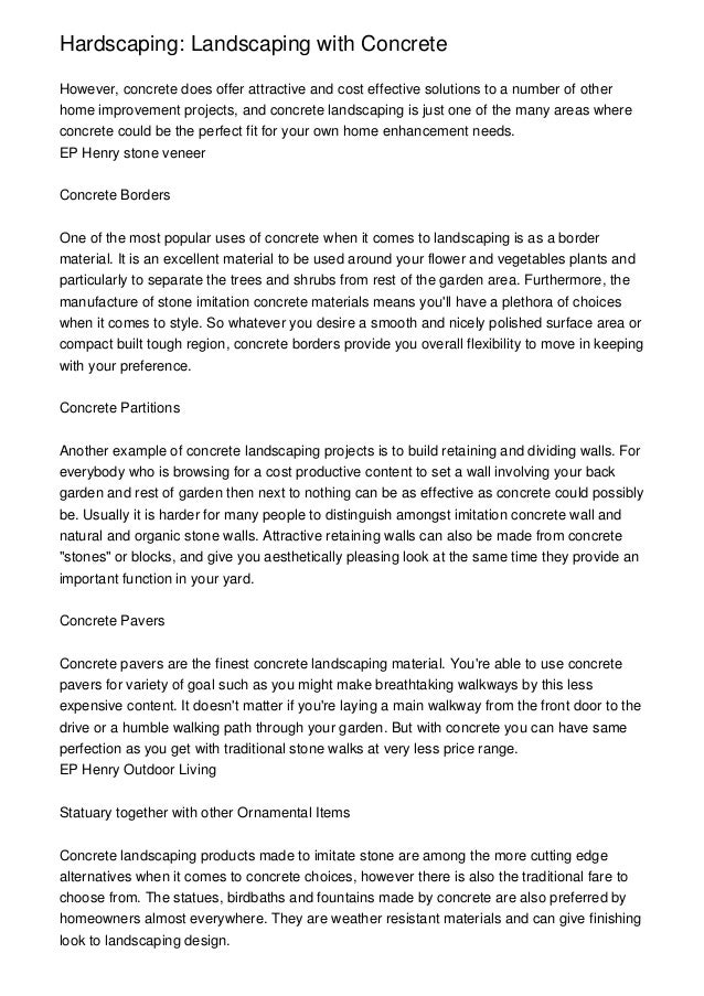 Hardscaping: Landscaping with Concrete