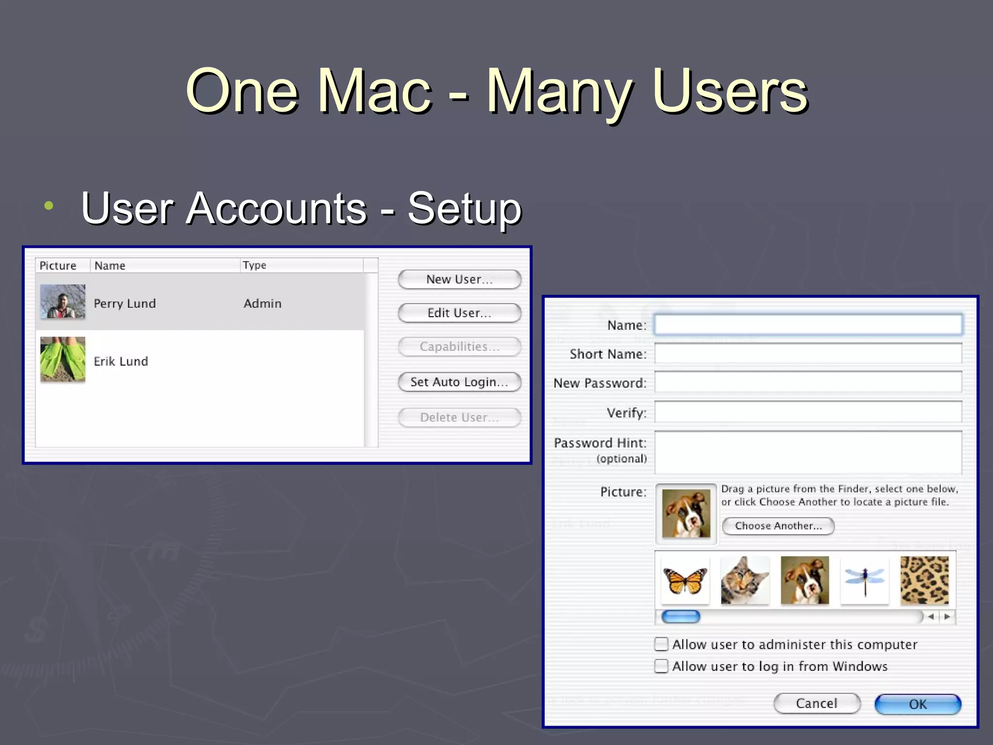 One Mac - Many Users User Accounts - Setup 