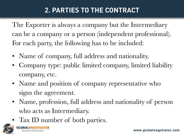 INTERMEDIARY CONTRACT FOR INTERNATIONAL TRADE - Contract Template and ...