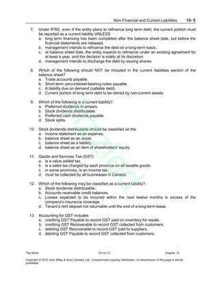 Intermediate Accounting Volume 2 Canadian 9th Edition Kieso Test Bank | PDF