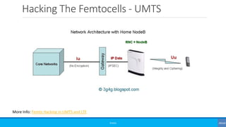 Hacking The Femtocells - UMTS
©3G4G
More Info: Femto Hacking in UMTS and LTE
 