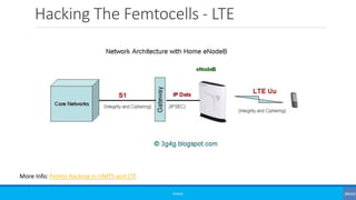 Hacking The Femtocells - LTE
©3G4G
More Info: Femto Hacking in UMTS and LTE
 