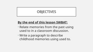 Swbat Lesson Objectives book Intermediate 1 – Unit 1 - Day 2.pptx