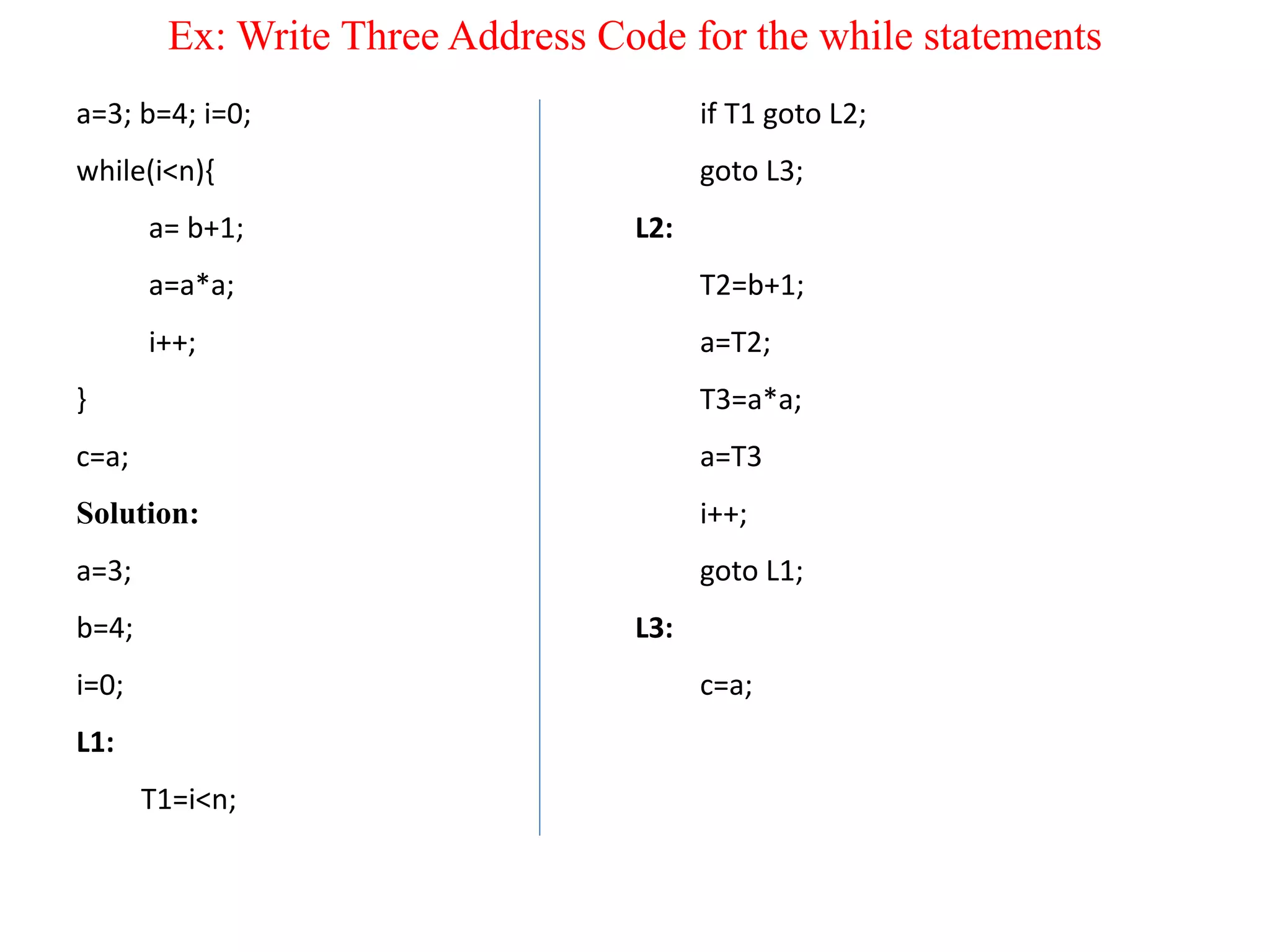 Intermediate code generation in Compiler Design | PDF