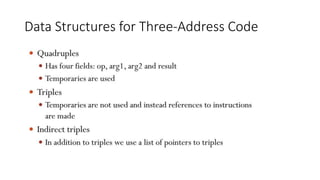Data Structures for Three-Address Code