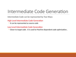 intermediate Code generation.pptxintermediate Code generation.pptx
