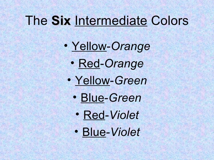 what colors are intermediate colors