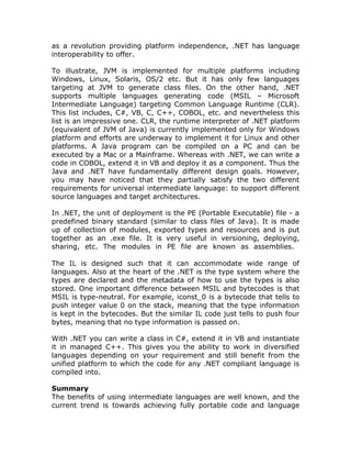 Intermediate Languages