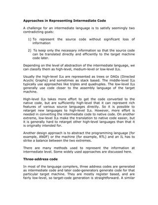 Intermediate Languages