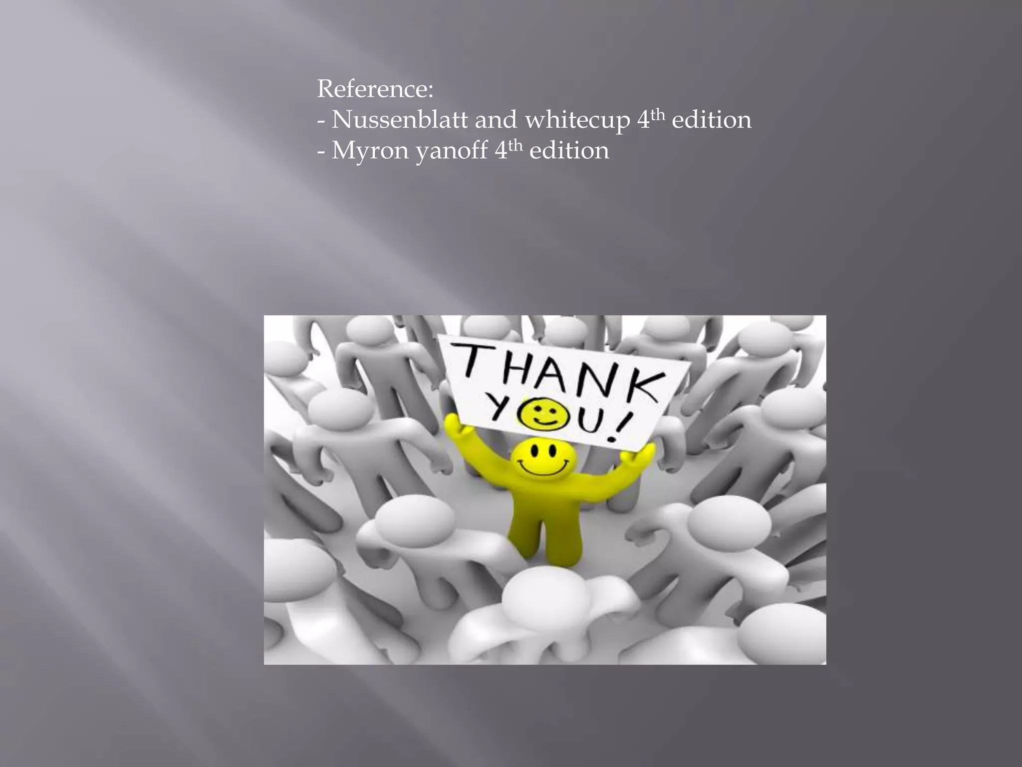 Reference:
- Nussenblatt and whitecup 4th edition
- Myron yanoff 4th edition
 