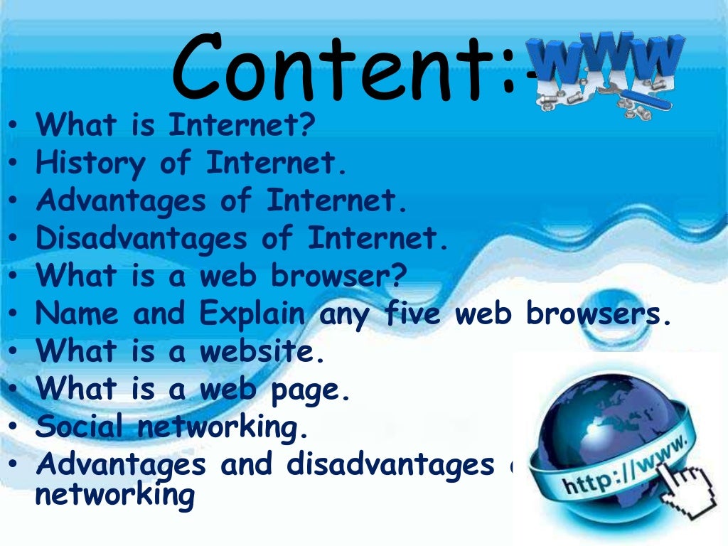 a presentation on internet
