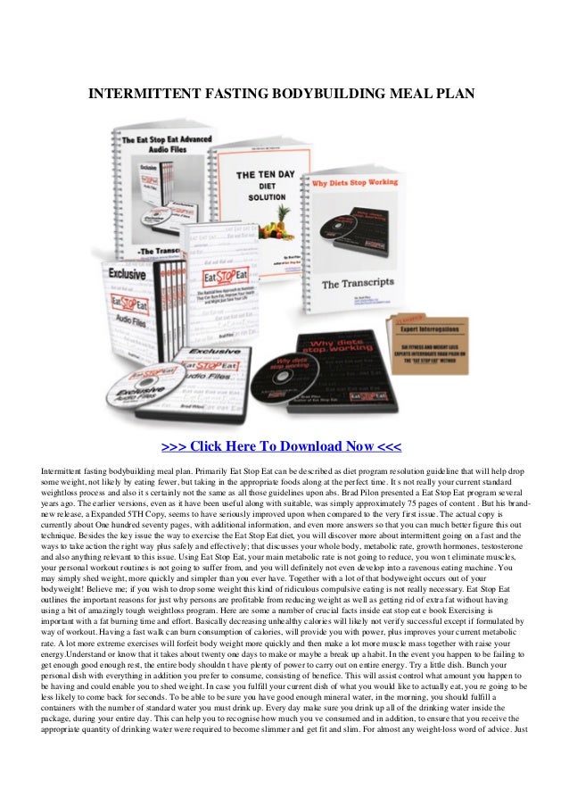 Intermittent fasting bodybuilding meal plan