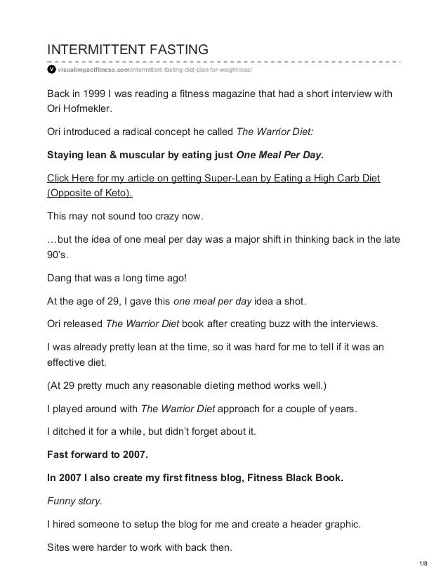Intermittent Fasting Diet Plan Intermittent Fasting Diet Plan