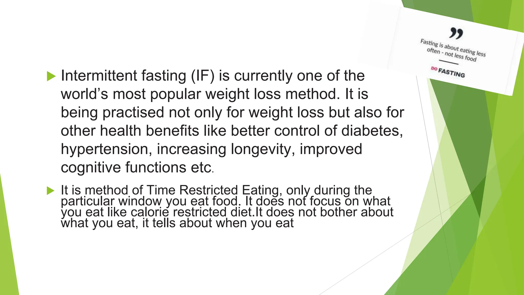 Picture of Intermittent Fasting Weight Loss and Health.pptx