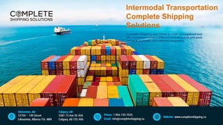 Stock Research Investment Advisor
Intermodal Transportation
Complete Shipping
Solutions
Complete Shipping specializes in order management and
3PL ecommerce order fulfillment including pick and pack,
kitting & assembly and software integration.
 