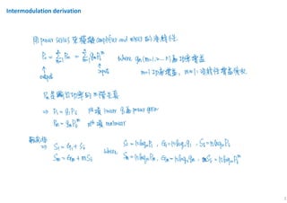 1
Intermodulation derivation
 