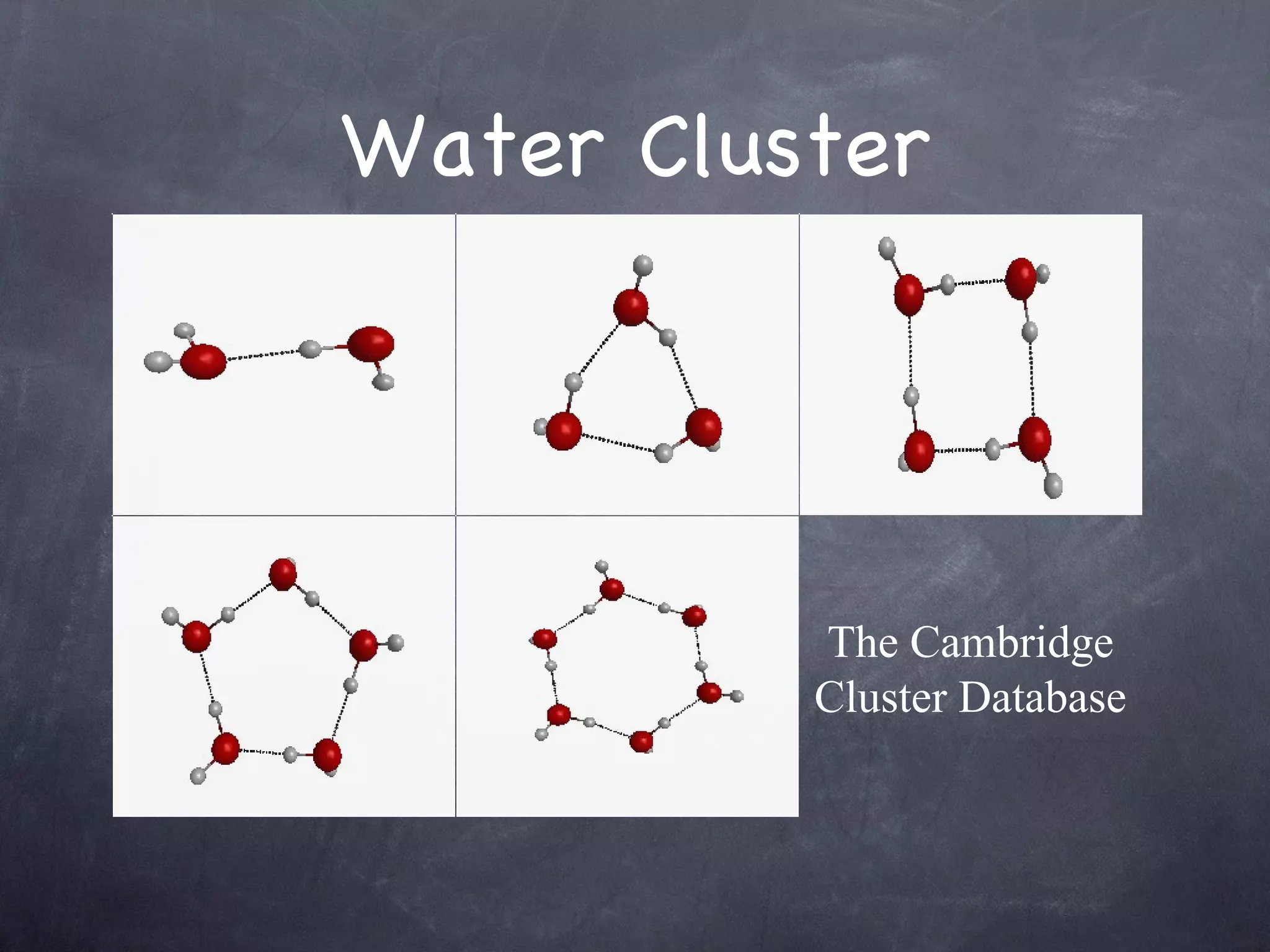 Water Cluster The Cambridge Cluster Database 