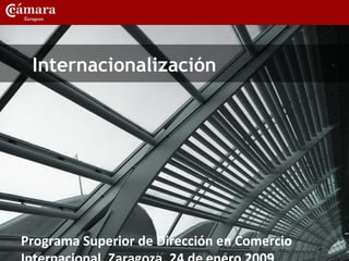 Internacionalización Programa Superior de Dirección en Comercio Internacional. Zaragoza, 24 de enero 2009 