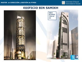 MASTER en DIRECCIÓN y GESTIÓN de PYMES
EDIFICIO BIN SAMIKH
40M €
40 PISOS
1350 m2
p/p
 